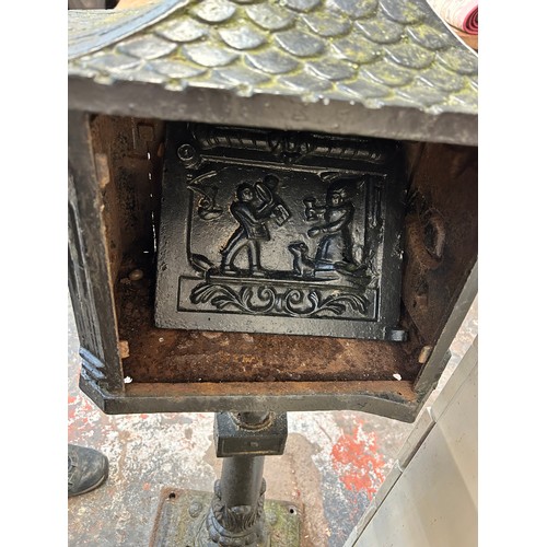 210 - A Victorian style cast iron letter box on pedestal base - approx. 116cm high