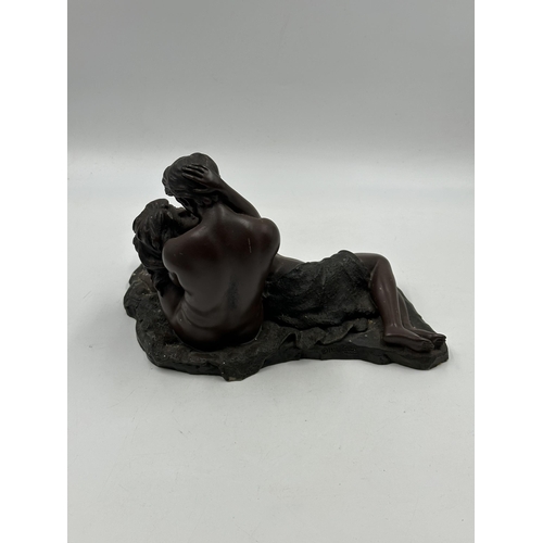 303 - A 1998 Crosa bronzed resin nude couple figurine - approx. 15cm high