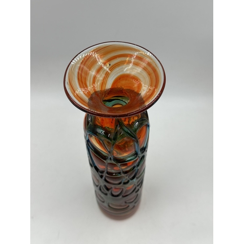 309B - A 1970s Mdina glass vase designed by Michael Harris - approx. 31cm high