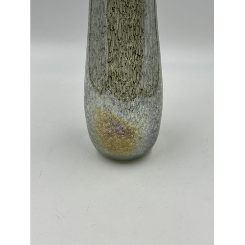 310 - A bubbled art glass vase - approx. 25cm high