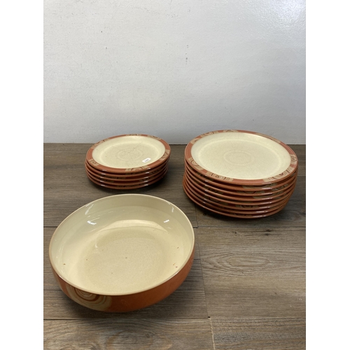 343 - A collection of Denby Fire Chilli dinnerware