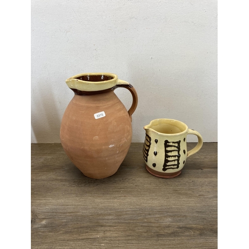 346 - A collection of stoneware and terracotta pottery