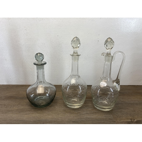 351 - Eight pieces of glassware, four decanters and four glasses