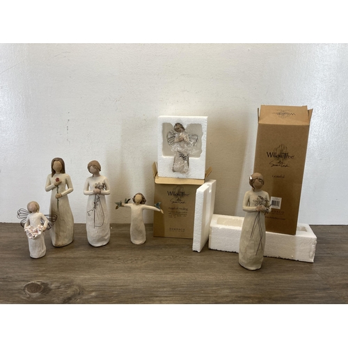 355 - A collection of figurines and character jugs to include Willow Tree, Nao by Lladro, Coalport Golden ... 