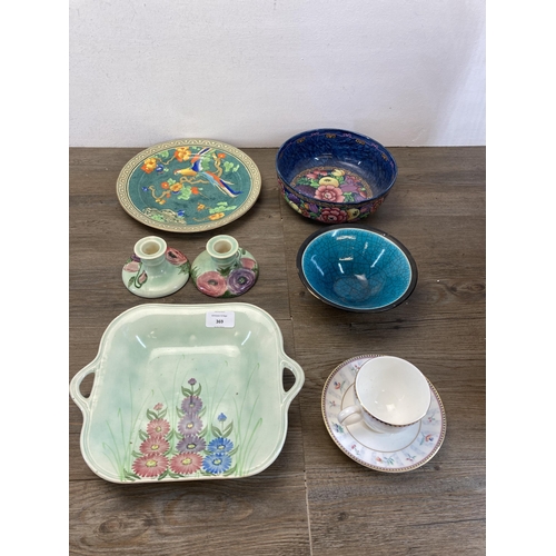 369 - A collection of ceramics to include Radford five piece dressing table set, Wedgwood Embossed Queen's... 