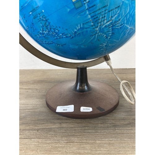 482 - A vintage Danish Scan-Globe illuminated globe - approx. 47cm high