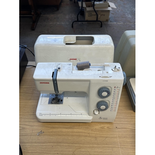 706 - A cased Janome Sewist 525S electric sewing machine