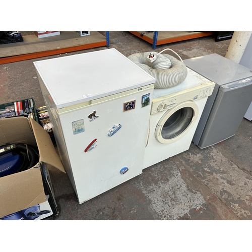 732 - Two items, one LEC R105 50cm under counter fridge and one White Knight compact tumble dryer