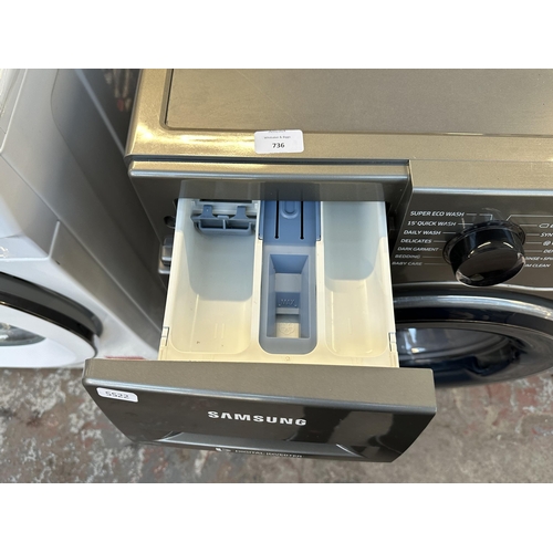 736 - A Samsung WW90J5456FX digital invertor technology, Eco Bubble, 60cm washing machine