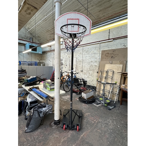 757 - An outdoor basket ball net and stand