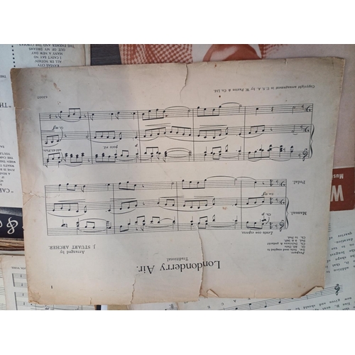 683 - A collection of antique and vintage sheet music to include Annie's Song, Summer Nights, Three Times ... 