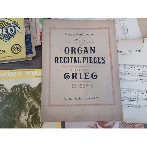 683 - A collection of antique and vintage sheet music to include Annie's Song, Summer Nights, Three Times ... 