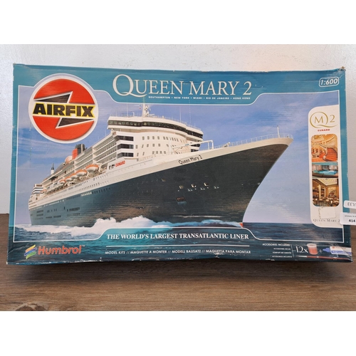 414 - A boxed Airfix Queen Mary 2 model making kit