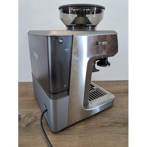 712 - A Sage The Barista Express BES875 brushed stainless steel coffee machine with accessories and instru... 