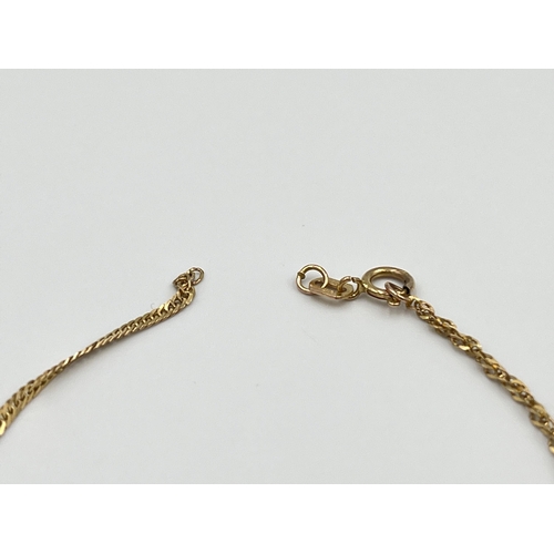 2007 - Two 9ct gold bracelets for scrap - approx. gross weight 1.7g