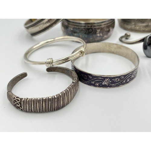 2012 - A collection of white metal bangles