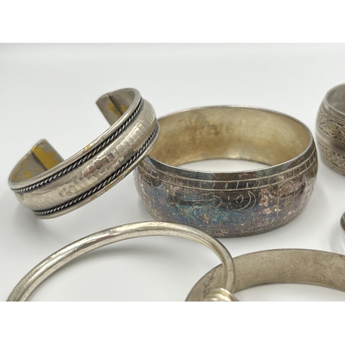 2012 - A collection of white metal bangles