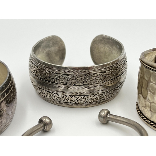 2012 - A collection of white metal bangles