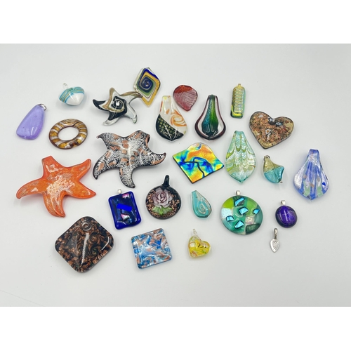 2015 - A collection of studio glass pendants