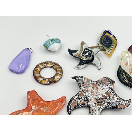 2015 - A collection of studio glass pendants