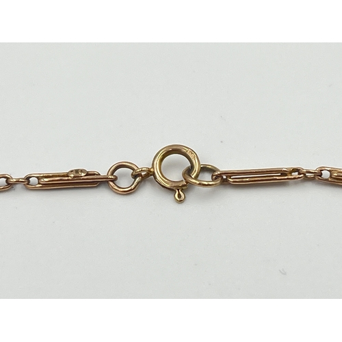 2057 - An antique 9ct gold bracelet - approx. gross weight 2.4g and 18cm long