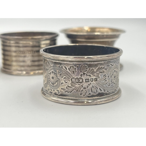 2139 - Seven hallmarked sterling silver napkin rings - approx. gross weight 120g