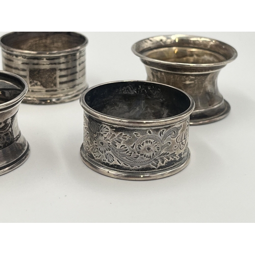 2139 - Seven hallmarked sterling silver napkin rings - approx. gross weight 120g