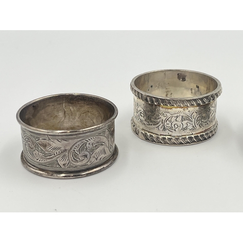 2139 - Seven hallmarked sterling silver napkin rings - approx. gross weight 120g