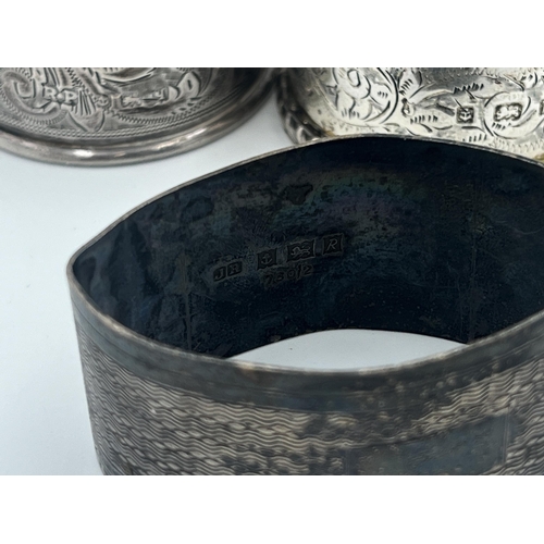 2139 - Seven hallmarked sterling silver napkin rings - approx. gross weight 120g