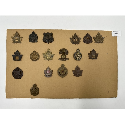 2289 - A collection of military cap badges