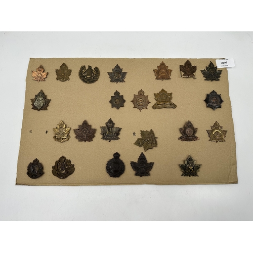 2293 - A collection of military cap badges