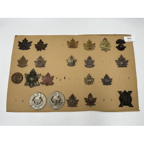 2300 - A collection of military cap badges