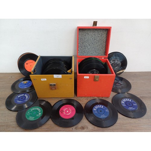 654 - Two record cases containing 7