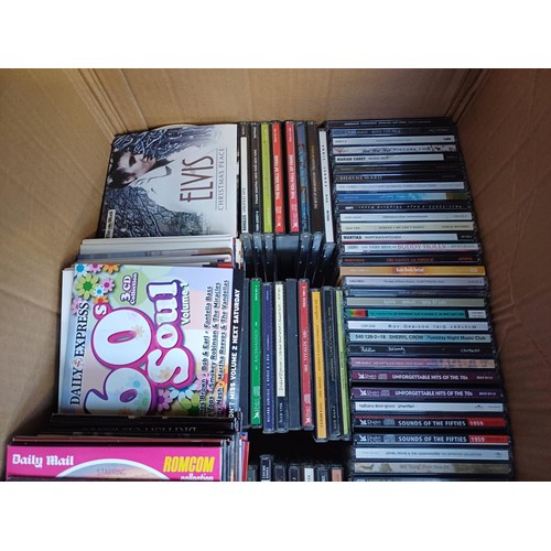 672 - Three boxes containing a large collection of CDs - see images for titles