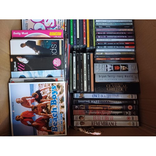 672 - Three boxes containing a large collection of CDs - see images for titles