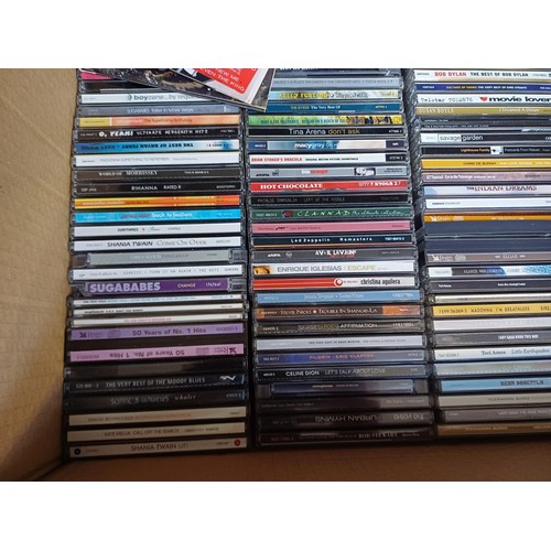 672 - Three boxes containing a large collection of CDs - see images for titles