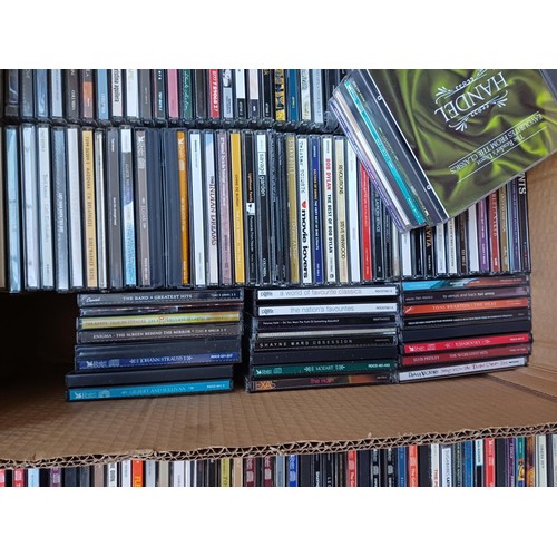 672 - Three boxes containing a large collection of CDs - see images for titles