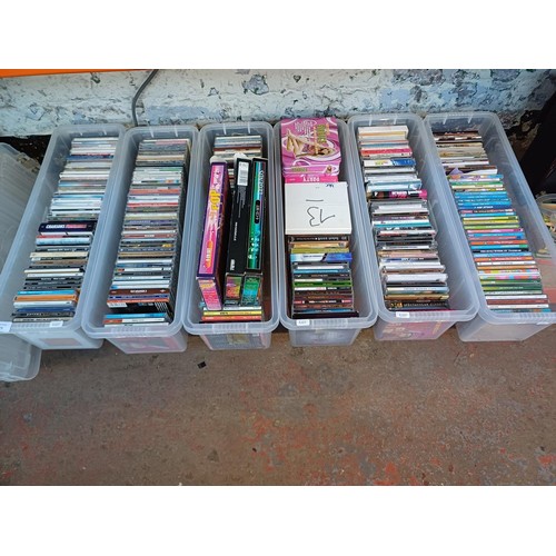 677 - Six boxes containing a collection of CDs - see images for titles