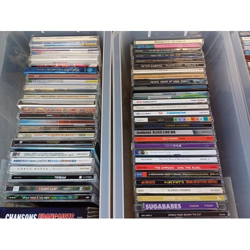 677 - Six boxes containing a collection of CDs - see images for titles