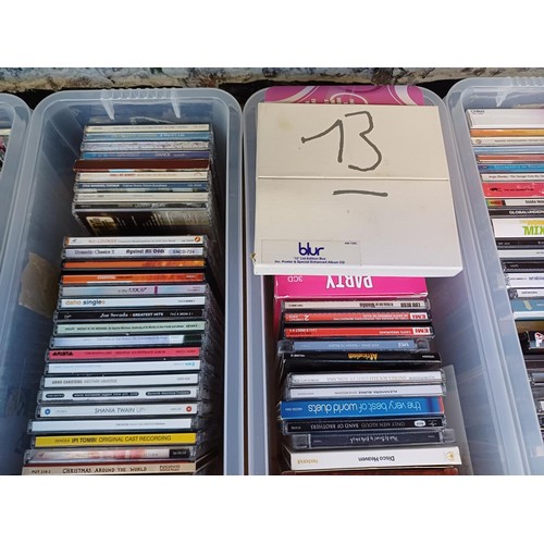 677 - Six boxes containing a collection of CDs - see images for titles