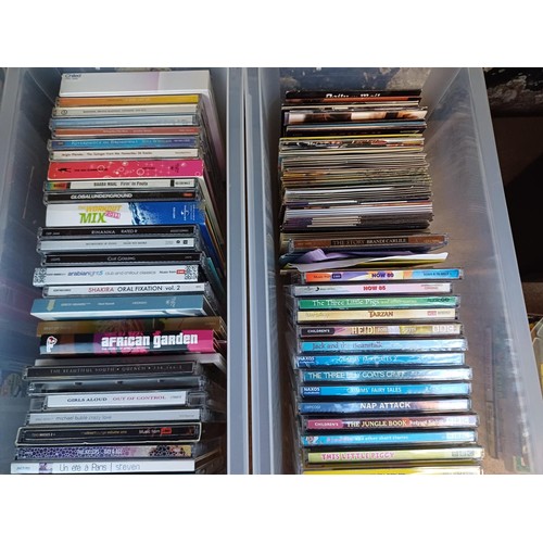 677 - Six boxes containing a collection of CDs - see images for titles