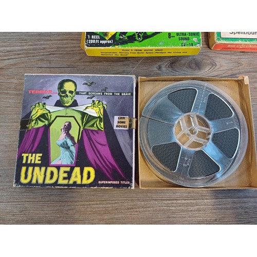 678 - A collection of cassettes, LP vinyl records and 8mm films to include The Undead, Adventures of Batma... 