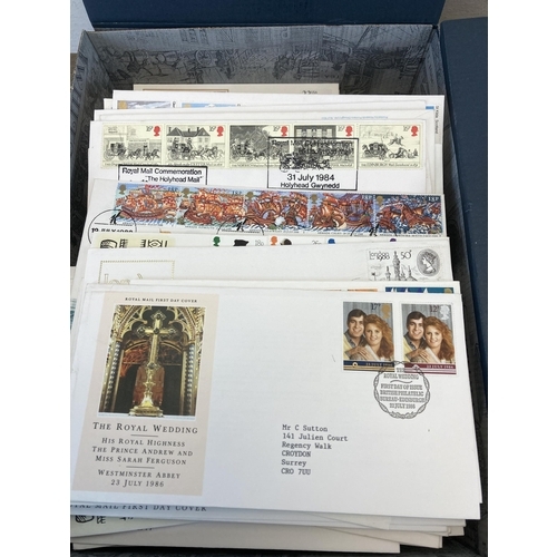 472 - A collection of Royal Mail Mint stamps and first day covers to include Famous Trains, Trafalgar, Isa... 