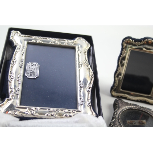 2263 - Five .925 sterling silver photo frames - largest approx. 12cm x 10cm