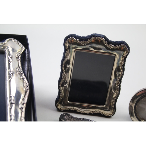 2263 - Five .925 sterling silver photo frames - largest approx. 12cm x 10cm