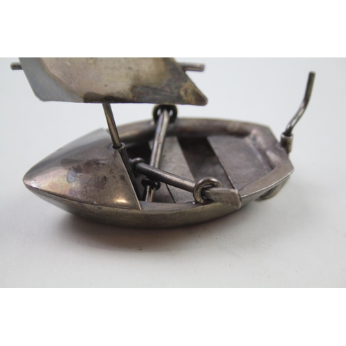 2270 - An .800 silver decorative sailing boat ornament - approx. gross weight 68g