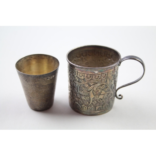 Two .925 silver cups - approx. gross weight 72g