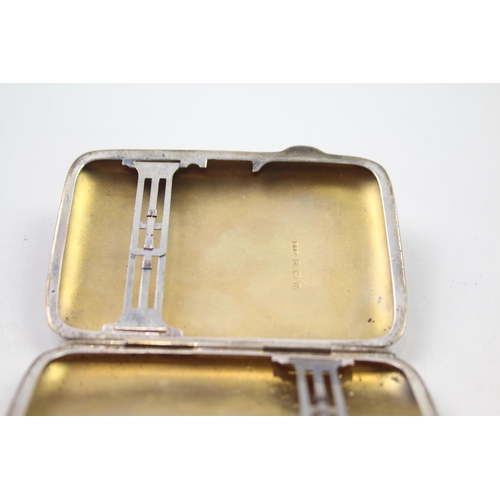 2275 - A William James Holmes hallmarked Birmingham sterling silver card case, dated 1926 - approx. gross w... 