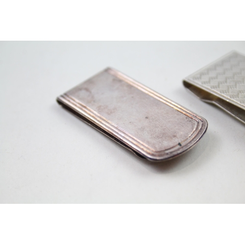 2281 - Two .925 hallmarked sterling silver money clips - approx. gross weight 32g