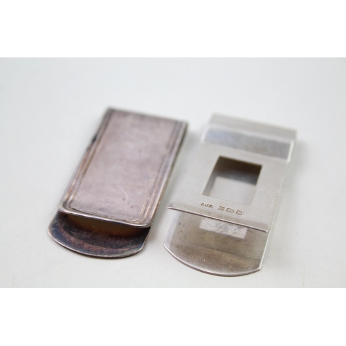 2281 - Two .925 hallmarked sterling silver money clips - approx. gross weight 32g